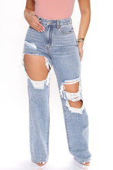 Sassy Straight Leg Jeans - Light Blue Wash Ins Street